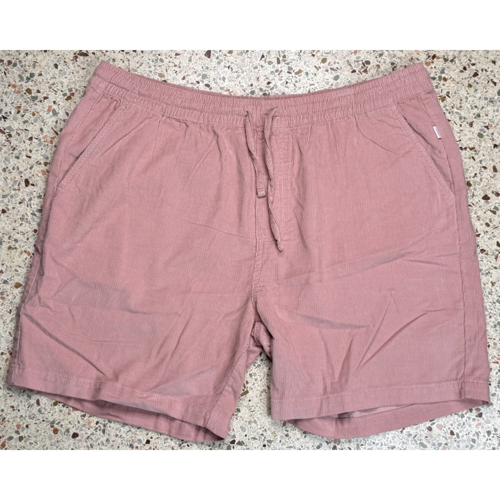 Onia Men's Pink Drawstring Waist Corduroy Pattern Shorts Size XXL